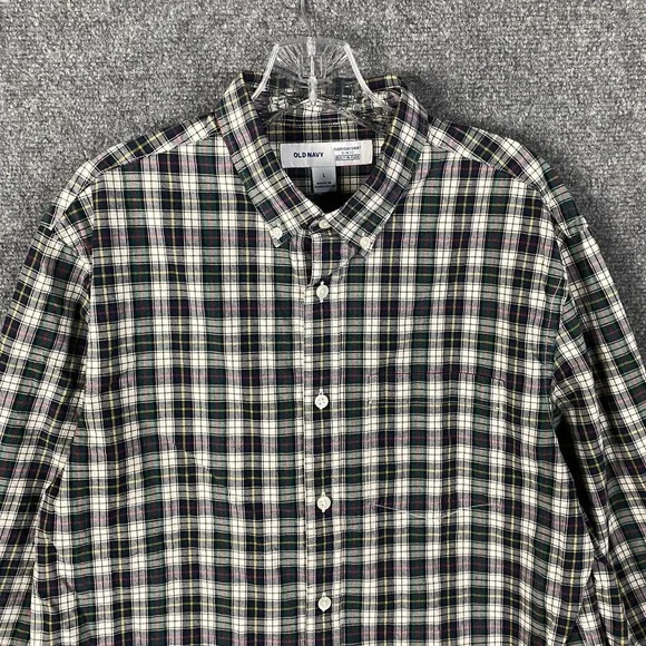 Old Navy‎ Button Down Shirt Men's Large Slim Fit Everyday Shirt Long Sleeve - Picture 2 of 9